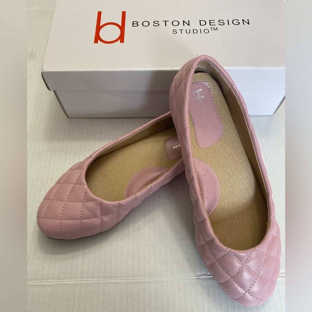Boston Design Studio Pink Quilted Ballet Flats - like new